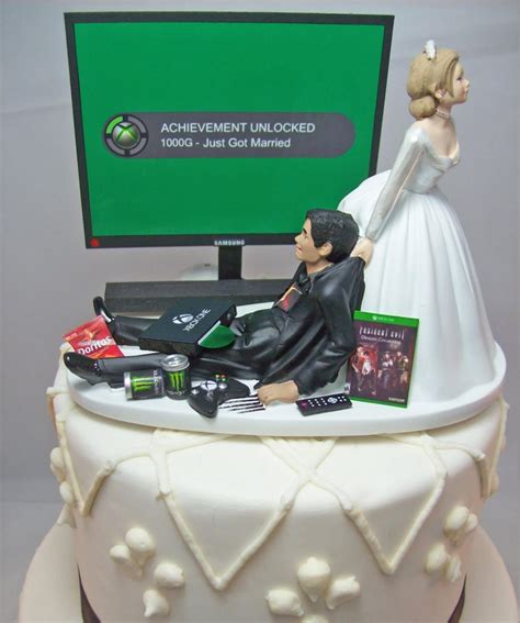 video game wedding cake topper